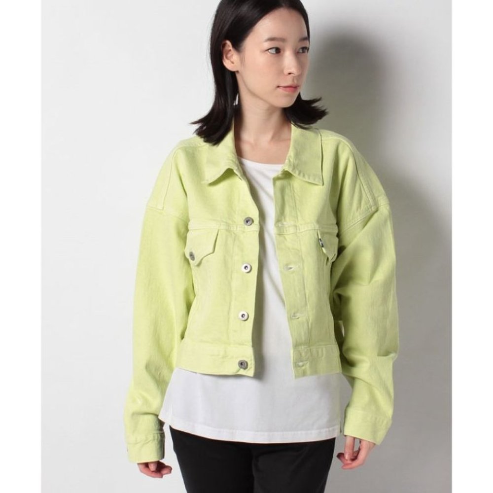 Levis Moroccan Mojita Cropped Trucker Top Womens S‎